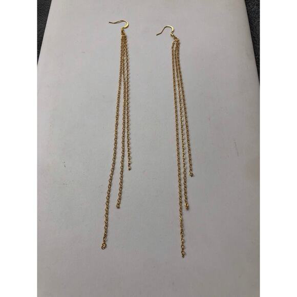 Artisan Handmade Extra long chain layered shoulder duster earrings - 7 inch - Picture 6 of 9